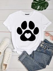dog heart paw svg t-shirt design png svg digital file instant download