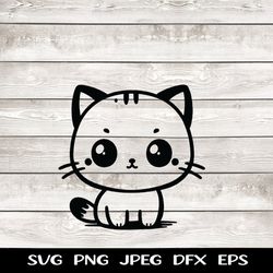 cat svg, cat png, cute cat kitten, cat head cat profile portrait digital image svg png jpeg eps dfx instant download