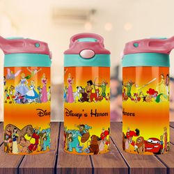 Multi Style Cartoon Design Tumbler for kids 12oz Flip top Sippy Tumbler Sublimation tumbler Png File , Digital Download