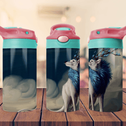 fantasy wolf best design tumbler for kids 12oz flip top sippy tumbler sublimation tumbler png file , digital download