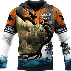 personalized moose hunting all over print hoodie zip hoodie fleece hoodie 3d, moose hunting hoodie zip hoodie 3d t55