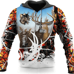 personalized deer hunting all over print hoodie zip hoodie fleece hoodie 3d, deer hunting hoodie zip hoodie 3d t127