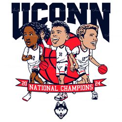 uconn mens basketball 2024 national champions caricatures svg