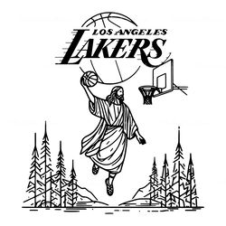 funny jesus los angeles lakers basketball svg digital download