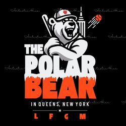 the polar bear in queens baseball svg digital download files