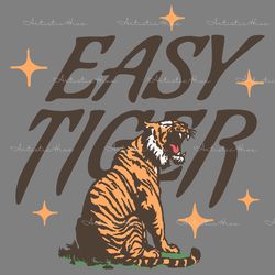 vintage easy tiger roar animal svg digital download files