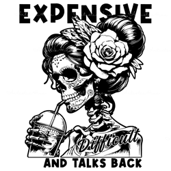 expensive difficult and talks back skeleton coffee svg