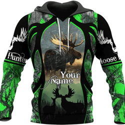 personalized moose hunting all over print hoodie zip hoodie fleece hoodie 3d, moose hunting hoodie zip hoodie 3d t57