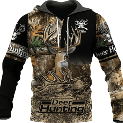 personalized deer hunting all over print hoodie zip hoodie fleece hoodie 3d, deer hunting hoodie zip hoodie 3d t130