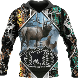 personalized moose hunting all over print hoodie zip hoodie fleece hoodie 3d, moose hunting hoodie zip hoodie 3d t58