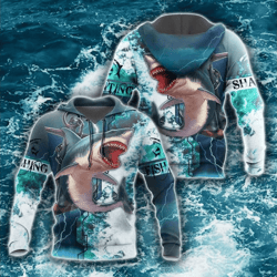 personalized shark hunting all over print hoodie zip hoodie fleece hoodie 3d, shark hunting hoodie zip hoodie 3d t2