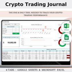 cryptocurrency trading journal for google sheets & excel template