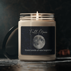 scented soy candle coconut cream & cardamom, moon candle