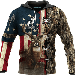 personalized deer hunting all over print hoodie zip hoodie fleece hoodie 3d, deer hunting hoodie zip hoodie 3d t241