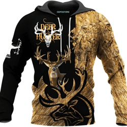 personalized deer hunting all over print hoodie zip hoodie fleece hoodie 3d, deer hunting hoodie zip hoodie 3d t242