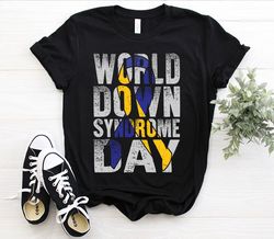 world down syndrome day awareness ribbon socks down right perfect warrior gifts t-shirt