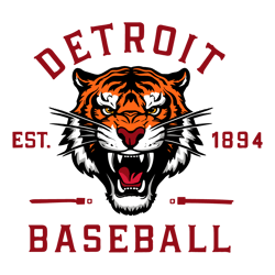 detroit baseball 1894 tiger head svg digital download