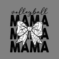 retro volleyball mama bow png digital download files