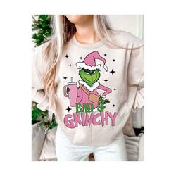 bad and grinchy png, bougie grinc png, christmas png, christmas shirt sublimation design, retro christmas png, merry chr