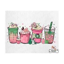 christmas coffee latte png, merry christmas png, pink christmas coffee png, christmas coffee drink png, christmas sublim