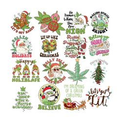 weed christmas bundle, retro christmas bundle ,marijuana shirt design , funny santa png , christmas sublimation print