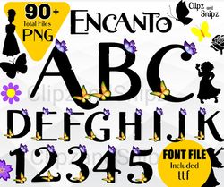 encanto alphabet png clipart instant digital download numbers letters encanto custom font clipart mirabel madrigal