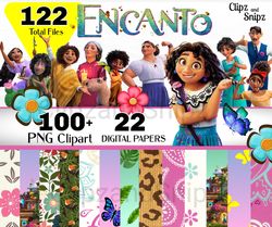 encanto clipart png digital paper bundle instant download encanto mirabel for scrapbook, birthday parties,printable cric