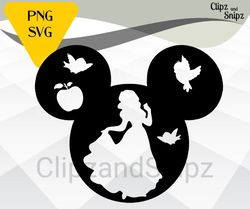 snow white svg png clipart princess mickey ears instant digital download mickey mouse head iron on print sublimation fam