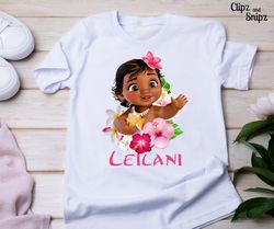 personalized baby moana png, editable name birthday iron on, birthday girl shirt diy