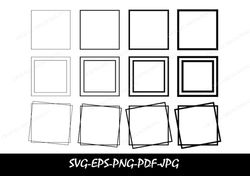 square frames diffrent strokes svg, square frame svg, double square frames svg, square outline svg, square monogram svg,