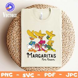 three caballeros design png file, three caballeros margaritas por favor mexico png file, donald duck, jose panchito png