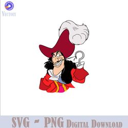 captain hook svg, peter pan svg, disneyland ears svg, files for cricut, instant download, cricut, clip art and image fil