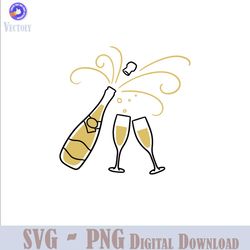 champagne happy new year party - svg download file - plotter file - crafting - plotter - plotter - cricut