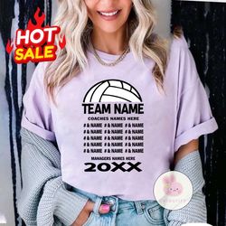 volleyball team svg, template, back of shirt svg, team members svg, cut file, volleyball shirt, volleyball, cricut