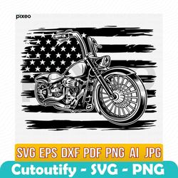 motorcycle with flag svg, motorcycle svg, motorcycle clipart, motorcycle cricut, motorcycle cutfile,american biker vecto