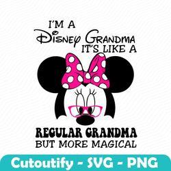 im a disney grandma its like a regular grandma svg