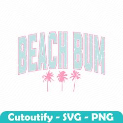 retro varsity summer beach bum sublimation, beach bum png, palm tree, be