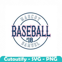 baseball mascot svg, custom name svg, digital download, team spirit svg, number svg, cricut, baseball svg