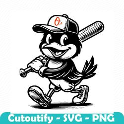 baltimore orioles bird cartoon baseball svg