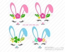 bunny face svg,rabbit face,easter bunny,dxf,eps,vector,graphic,cricut,silhouette,digital,commercial use,instant download