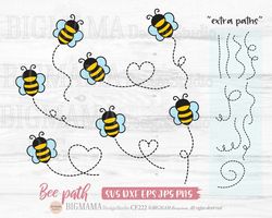 21bee path svg,bee with heart,honeybee svg,bundle,layered,clipart,bumblebee,dxf,cut file,png,vinyl,cricut,silhouette,ins