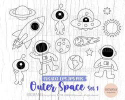 25outer space svg,roket,out line,spaceship,astronaut,solar system,birthday,alien,ufo,planets,earth,cricut,png,silhouette