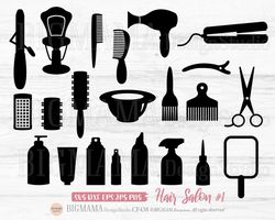 hair salon svg bundle,beauty,hairstylist,hairdresser,barber,dxf,cut file,hair dye brush,cricut,silhouette,png,instant do