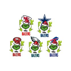 funny grinch fuck them nfl haters svg bundle