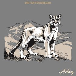 mountain lion svg digital download files