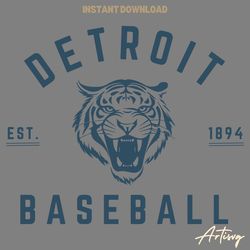 detroit baseball est 1894 tiger logo svg