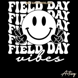 retro field day vibes smiley face png digital download files