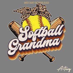 leopard softball grandma png digital download files