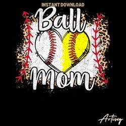 vintage ball mom softball season png digital download files