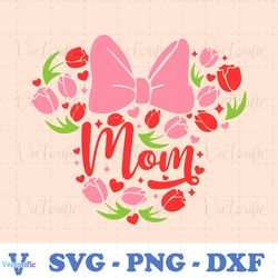 Disney Minnie Ears Mom Floral SVG
